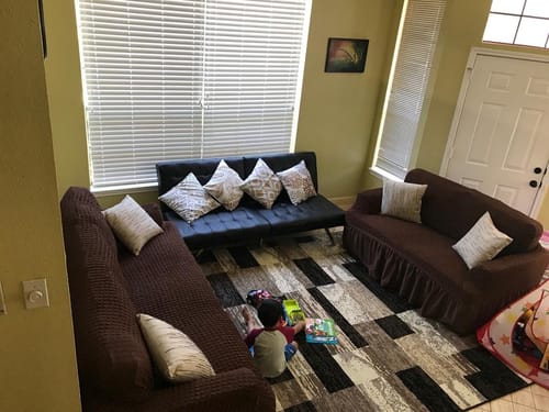 Customer photo review of 2024 Turkish Bubble Frill Sofa Covers : Coffee