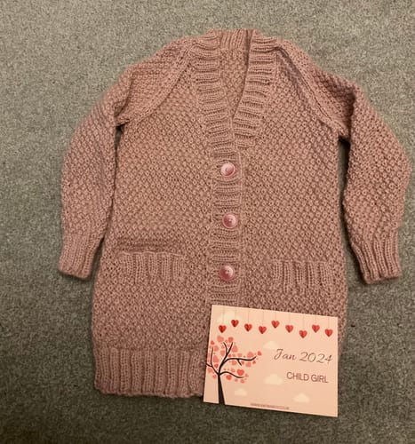 Customer photo review of Child Mystery Knitting Box