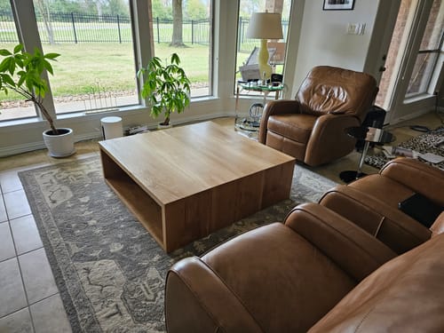 Customer photo review of White Oak Square Coffee Table
