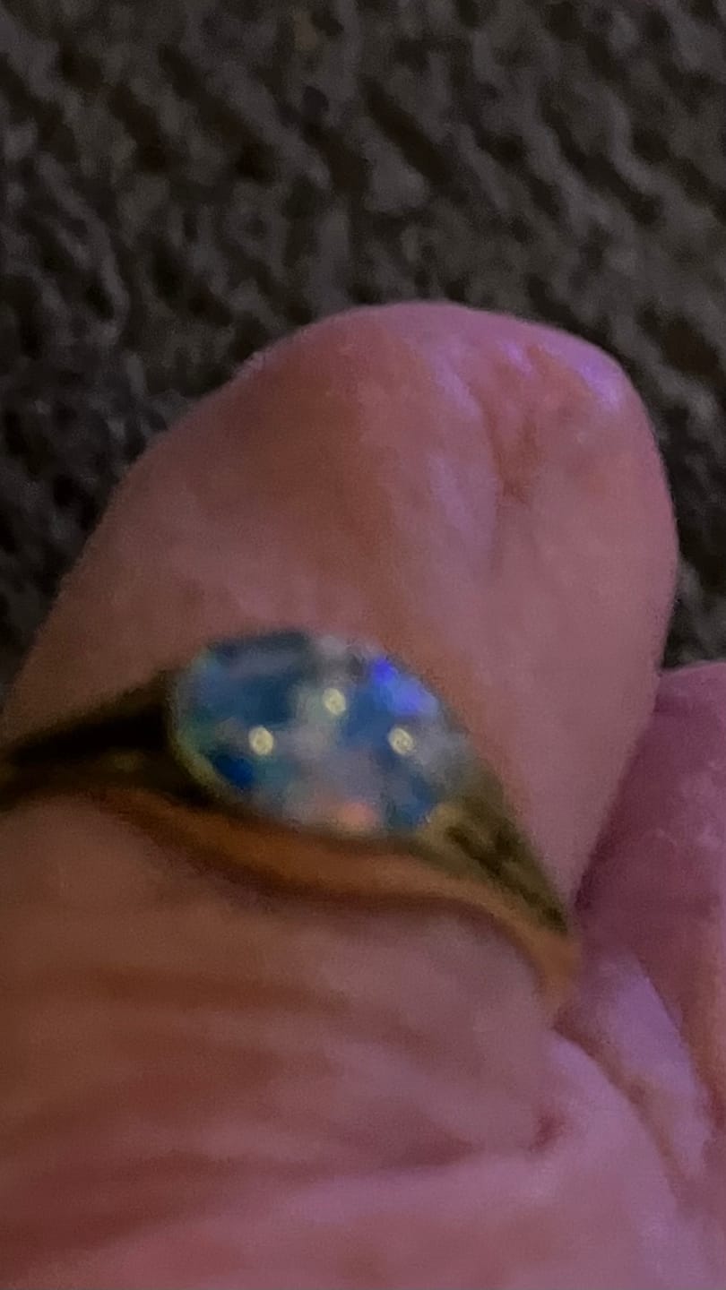 Customer photo review of Golden Oval Ring with Cremation Ashes