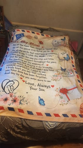 Customer photo review of Mom - Giant Post Card Blanket