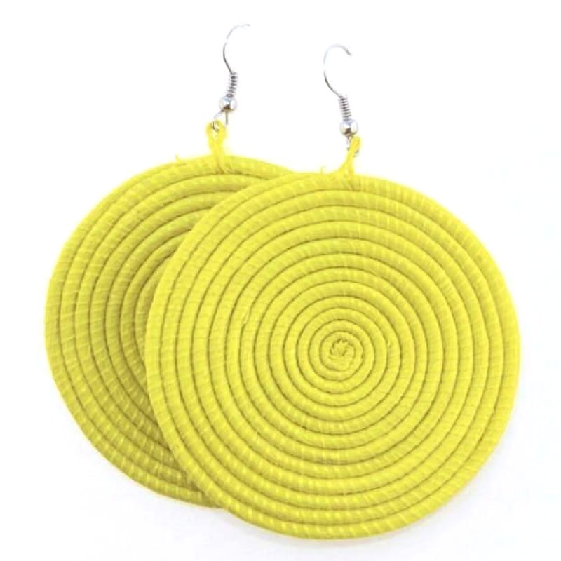 Customer photo review of Rwandan African Sisal Earrings