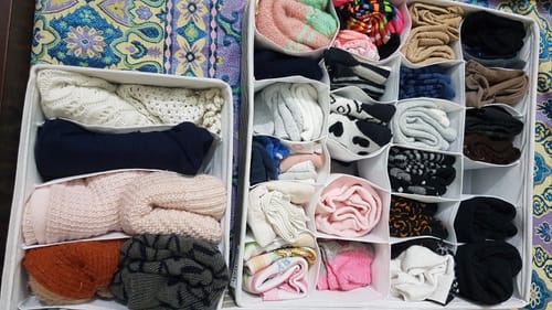 Customer photo review of Qoolish 4-Pack Drawer Organizers: Sort and Store in Style! (Available in 5 Colors)
