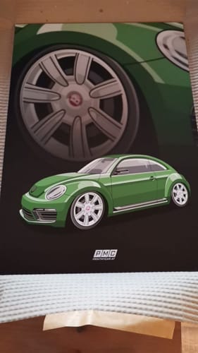 Customer photo review of Dein handgezeichnetes Fahrzeug als Metall Poster