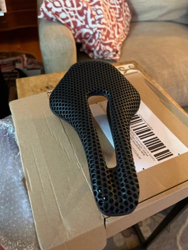 Customer photo review of Carbon Fiber Bicycle Saddle - 3D Printed Seat Cushion - Ultralight - Hollow Comfortable Breathable