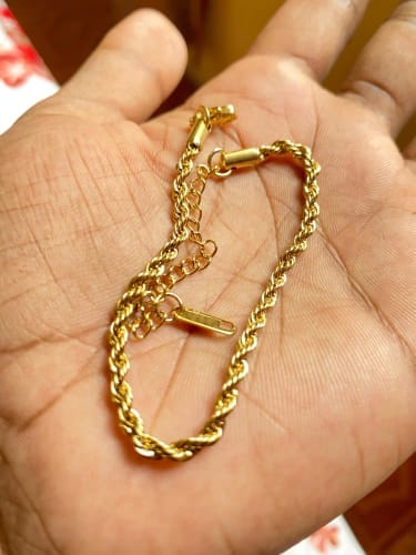 Customer photo review of Rope Bracelet (Gold) 3MM