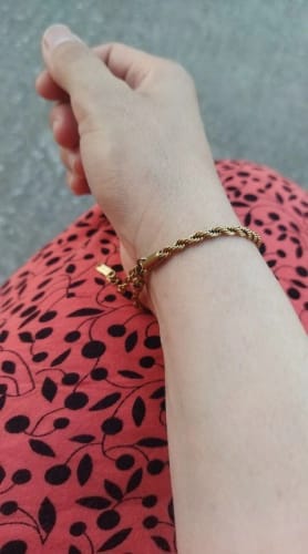 Customer photo review of Rope Bracelet (Gold) 3MM