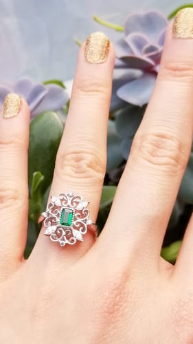 Customer photo review of Art Deco Filigree CZ Ring in Sterling Silver