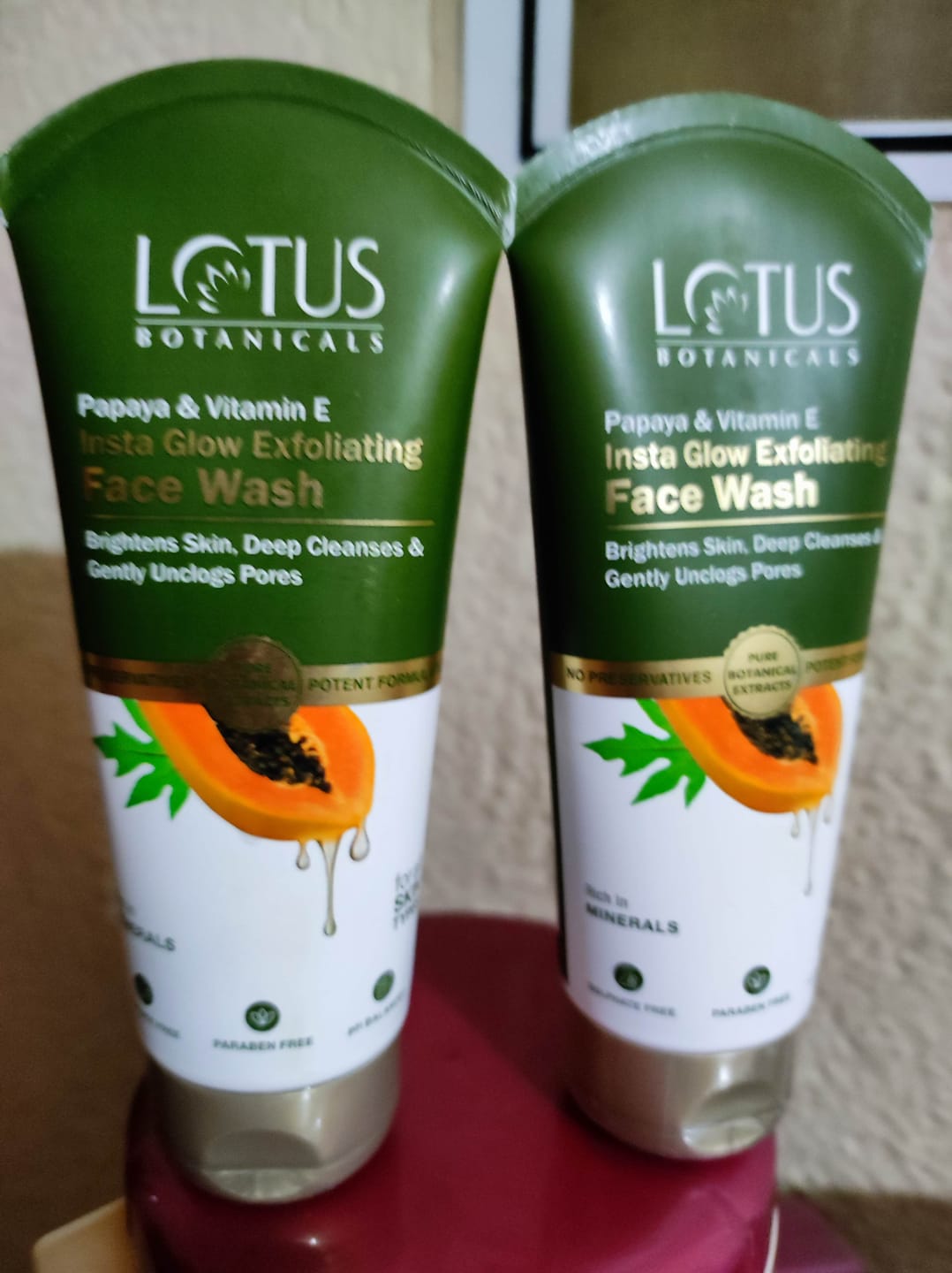 Customer photo review of Papaya & Vitamin E Insta Glow Exfoliating Facewash