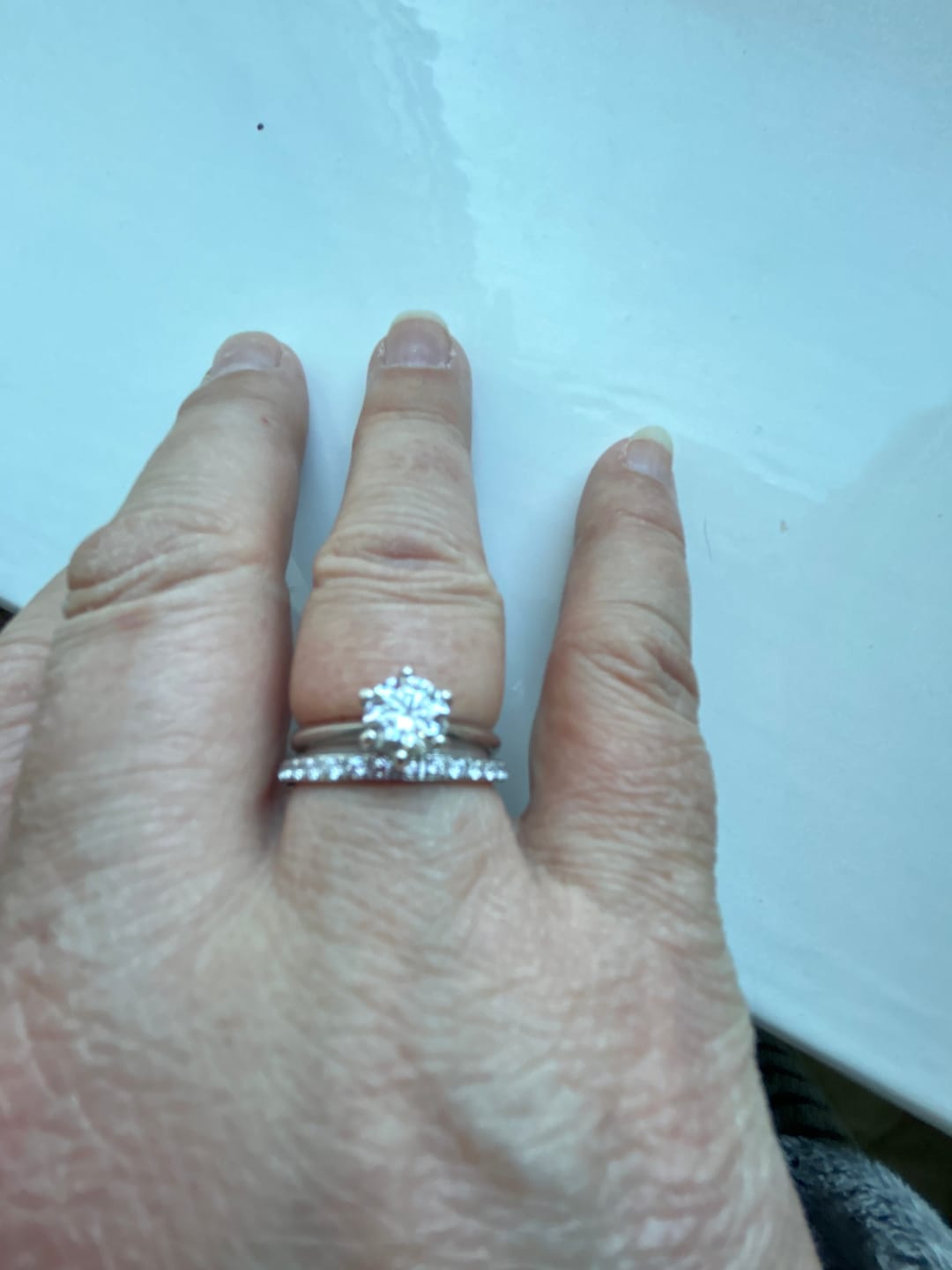 Customer photo review of White Gold 2mm Full Glitz Ring