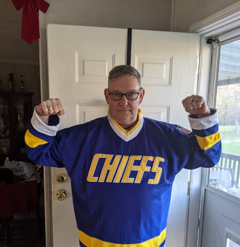 Customer photo review of Charleston Chiefs Hanson Brothers Hockey Jersey