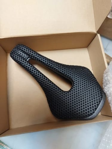 Customer photo review of CarbonXP Fiber Bicycle Saddle - 3D Printed Seat Cushion - Ultralight - Hollow Comfortable Breathable