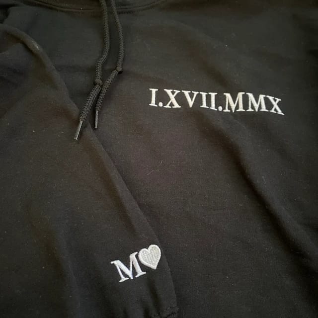 Customer photo review of Custom Embroidered Roman Numeral Hoodie, Sweatshirt