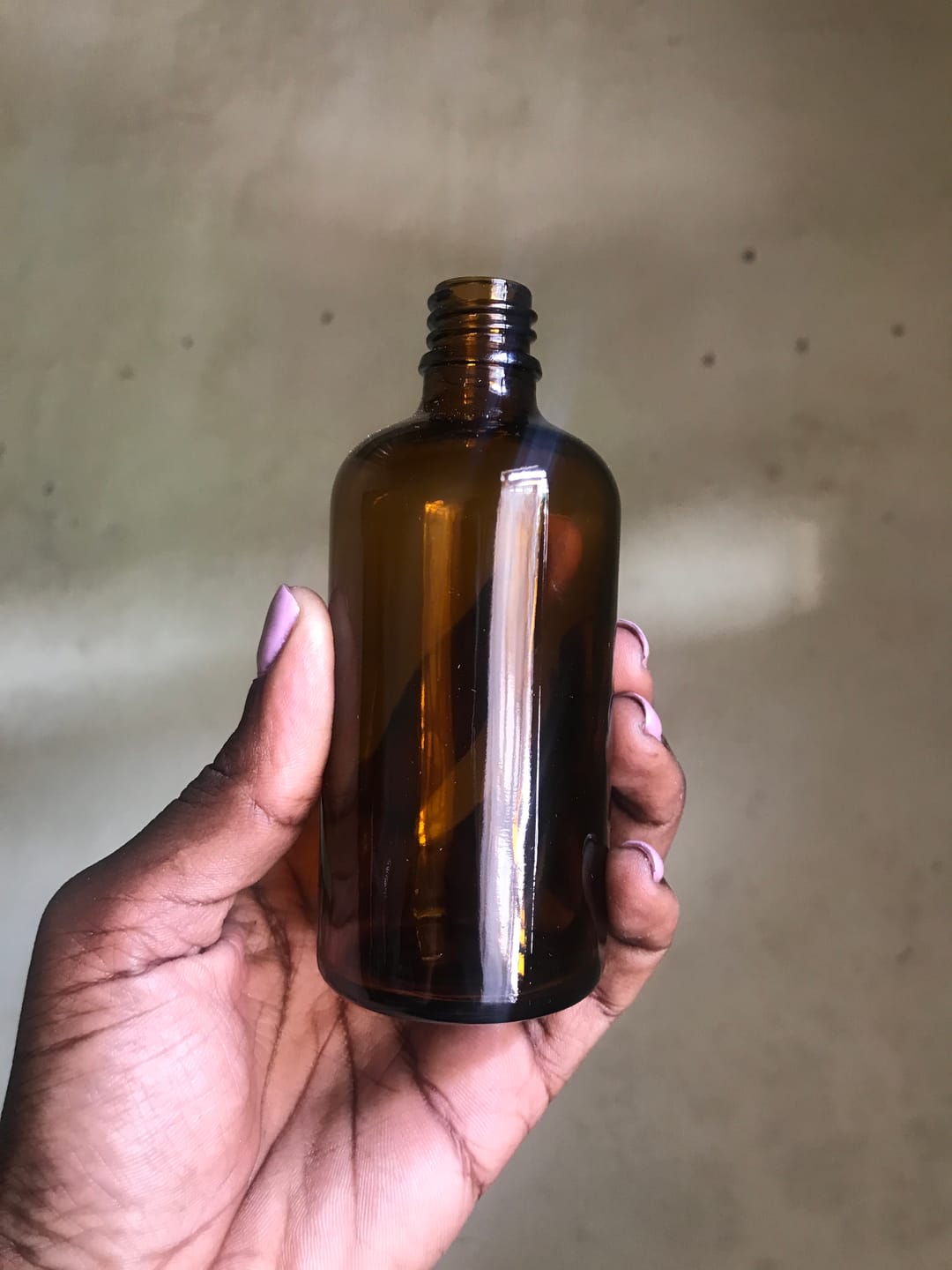 Customer photo review of 100 ml Glass Amber Bottle (18 mm neck) - No Closure