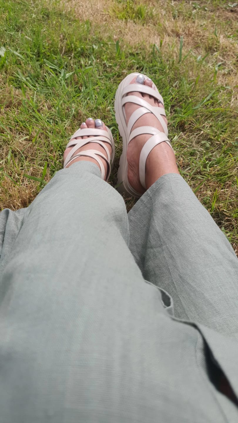 Customer photo review of Sofia Sandal Cream
