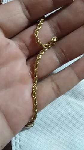 Customer photo review of Rope Bracelet (Gold) 3MM