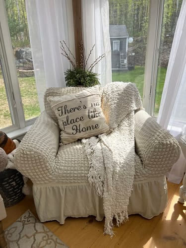Customer photo review of 2024 Turkish Bubble Frill Sofa Covers : Beige