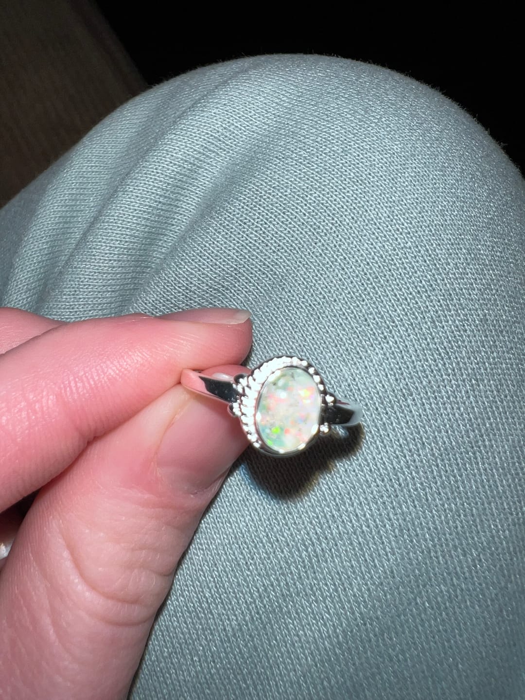 Customer photo review of Braided Oval Ring with Cremation Ashes