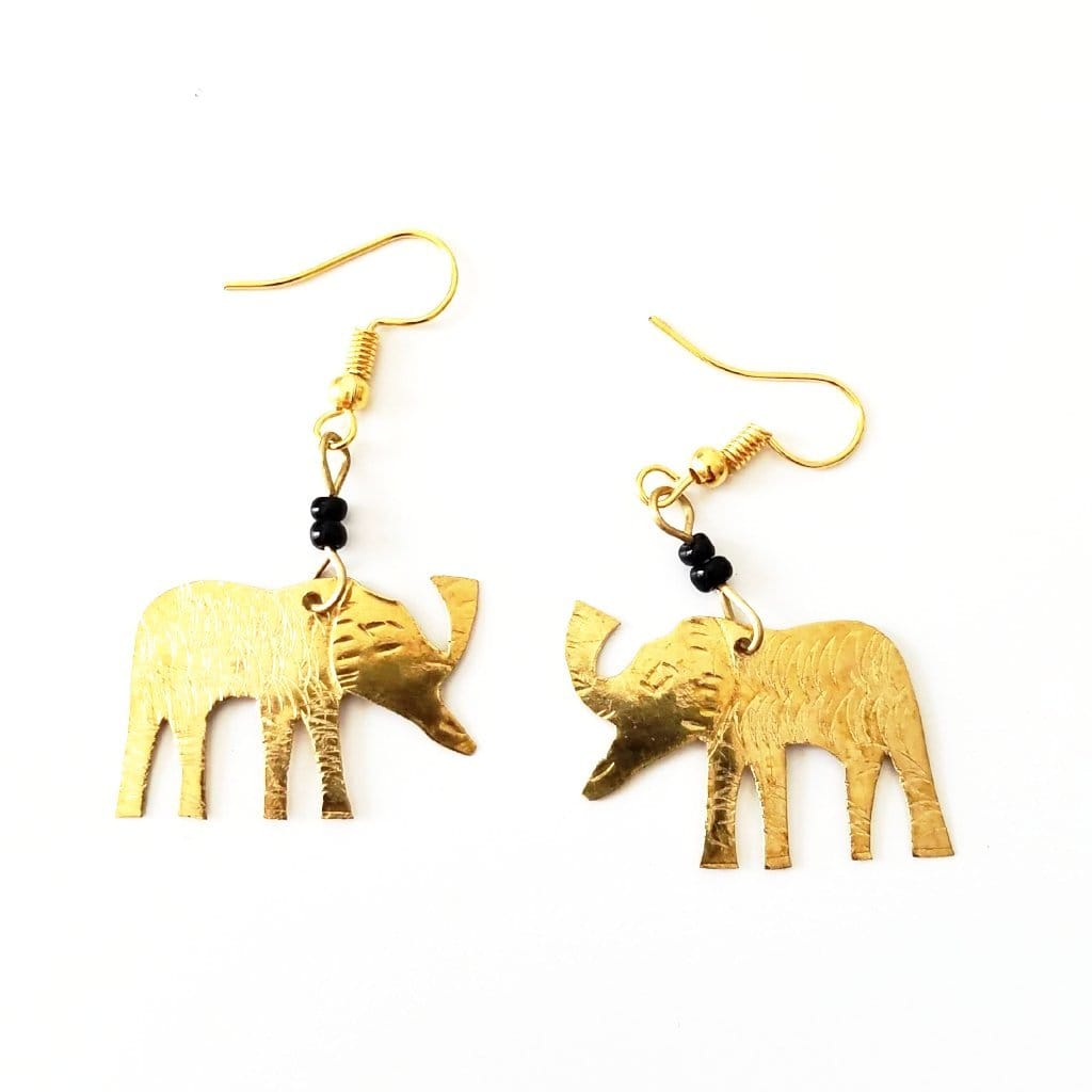 Customer photo review of Little Elephant African Earrings