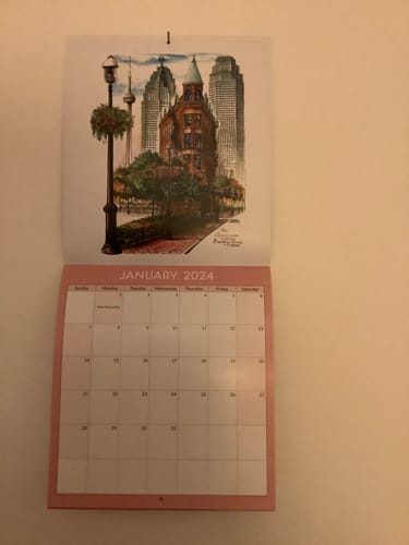 Customer photo review of 2024 Toronto Landmarks Wall Art Calendar