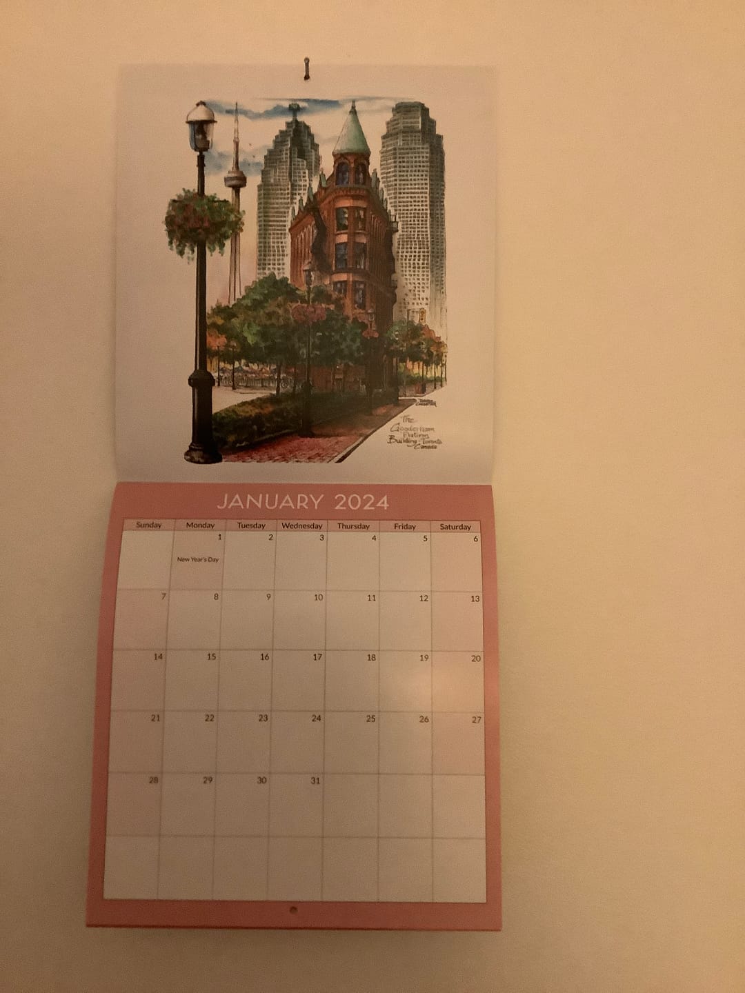 Customer photo review of 2024 Toronto Landmarks Wall Art Calendar