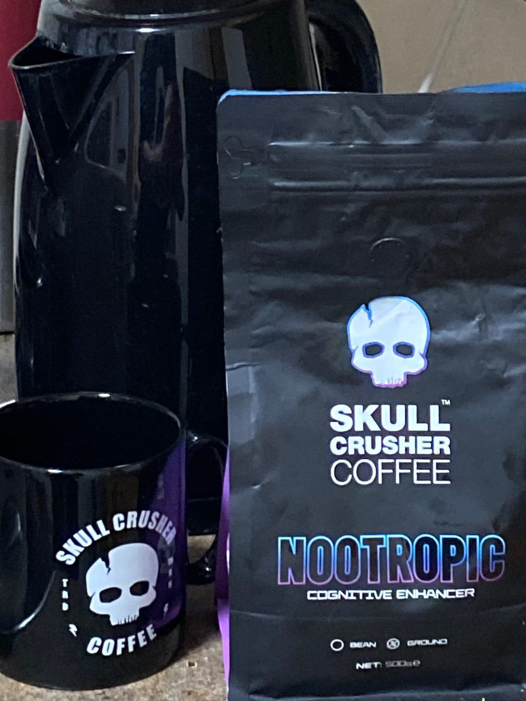 Customer photo review of Skull Crusher Coffee - Nootropic  - 500g