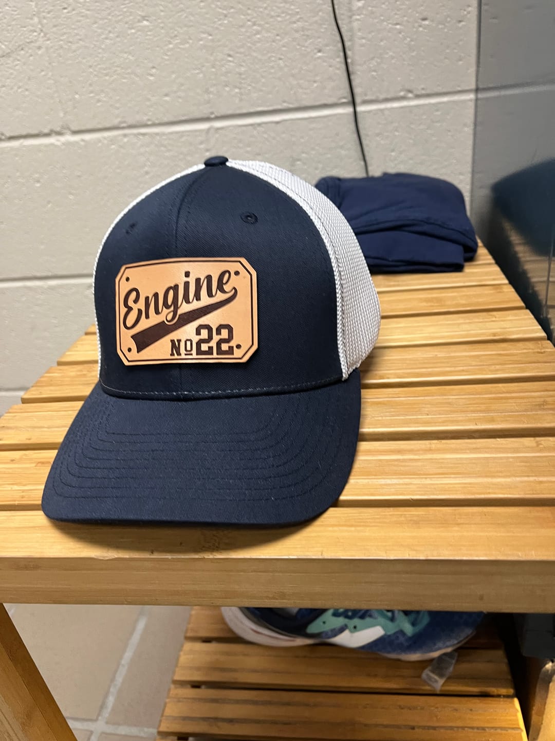 Customer photo review of Custom Passport Leather Patch Hat