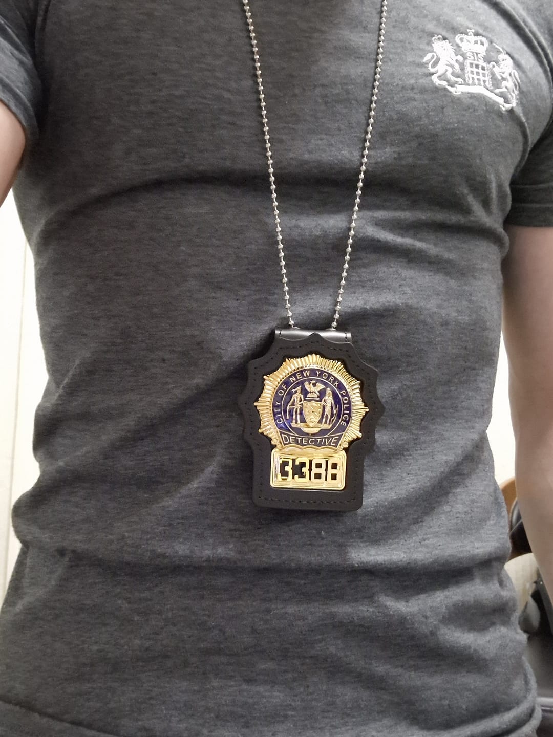 Customer photo review of NY New York Detective Police Badge Replica Movie Props *Customizable Badge Number*