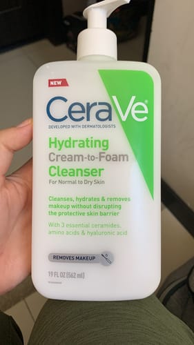 Customer photo review of CeraVe Hydrating Cream-to-Foam Cleanser