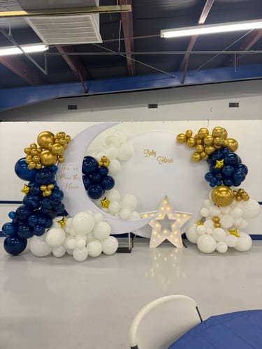 Customer photo review of 6.5ft Portable Crescent Moon Shape Stand for Baby Showers & Birthday & Wedding Events