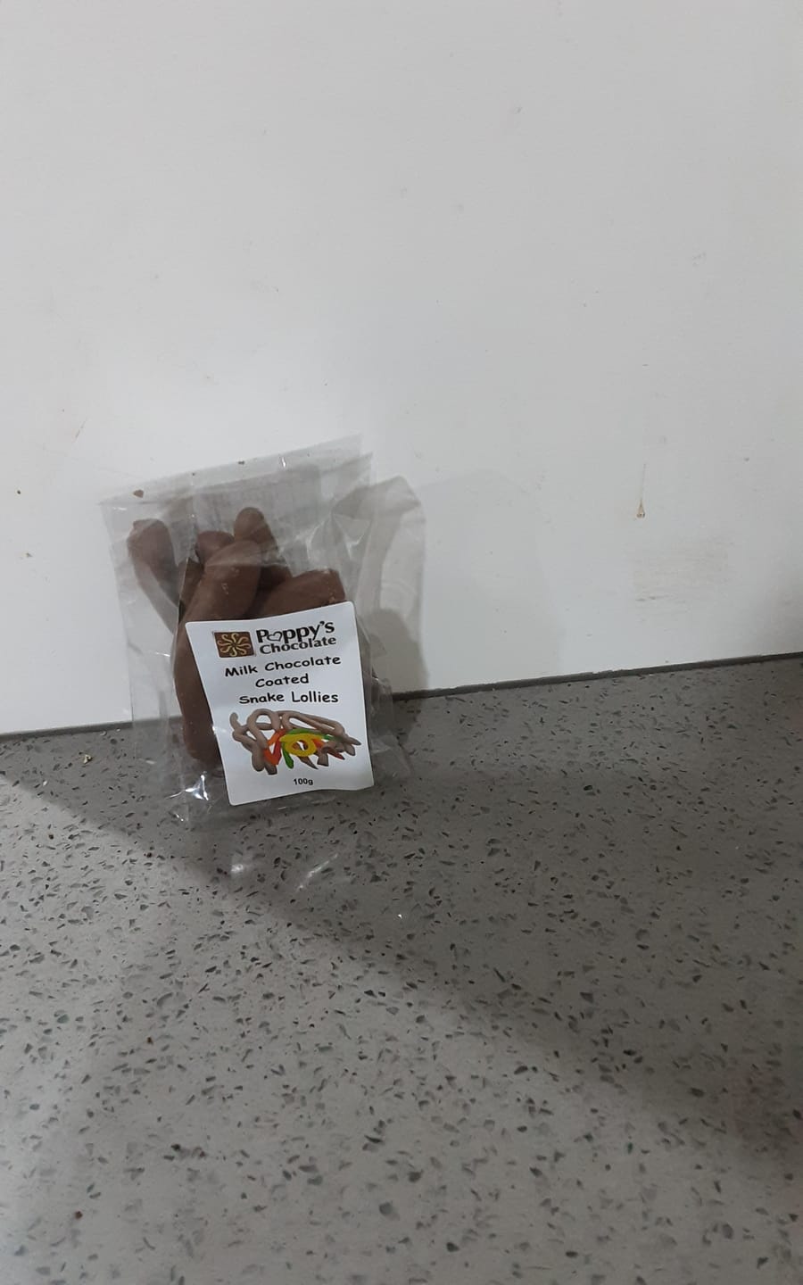 Customer photo review of Milk Chocolate Coated Snakes 100g