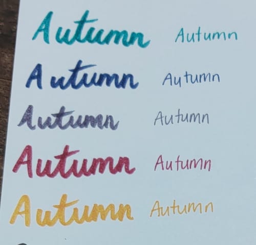 Customer photo review of Sailor Shikiori Brush Pens | 5 pack - Autumn
