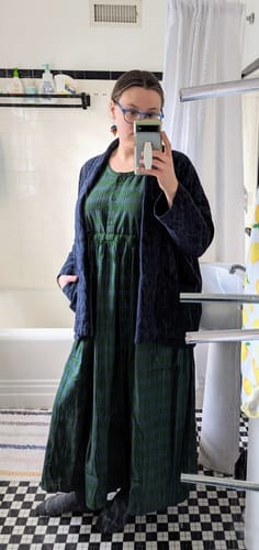 Customer photo review of Blythe Dress | Zen Stripe