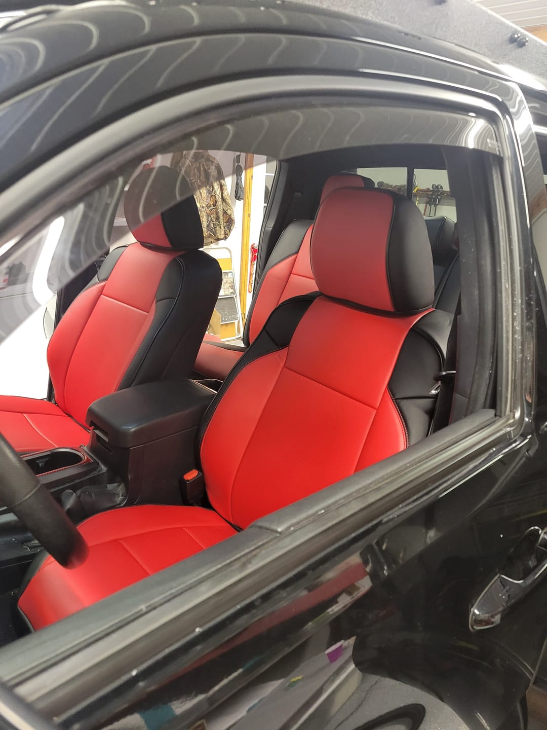 Customer photo review of 2016+ Toyota Tacoma Premium Custom Leather Seat Covers