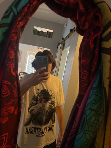 Customer photo review of KILL STREAK TEE (LIMITED TO 250, OFF-WHITE)