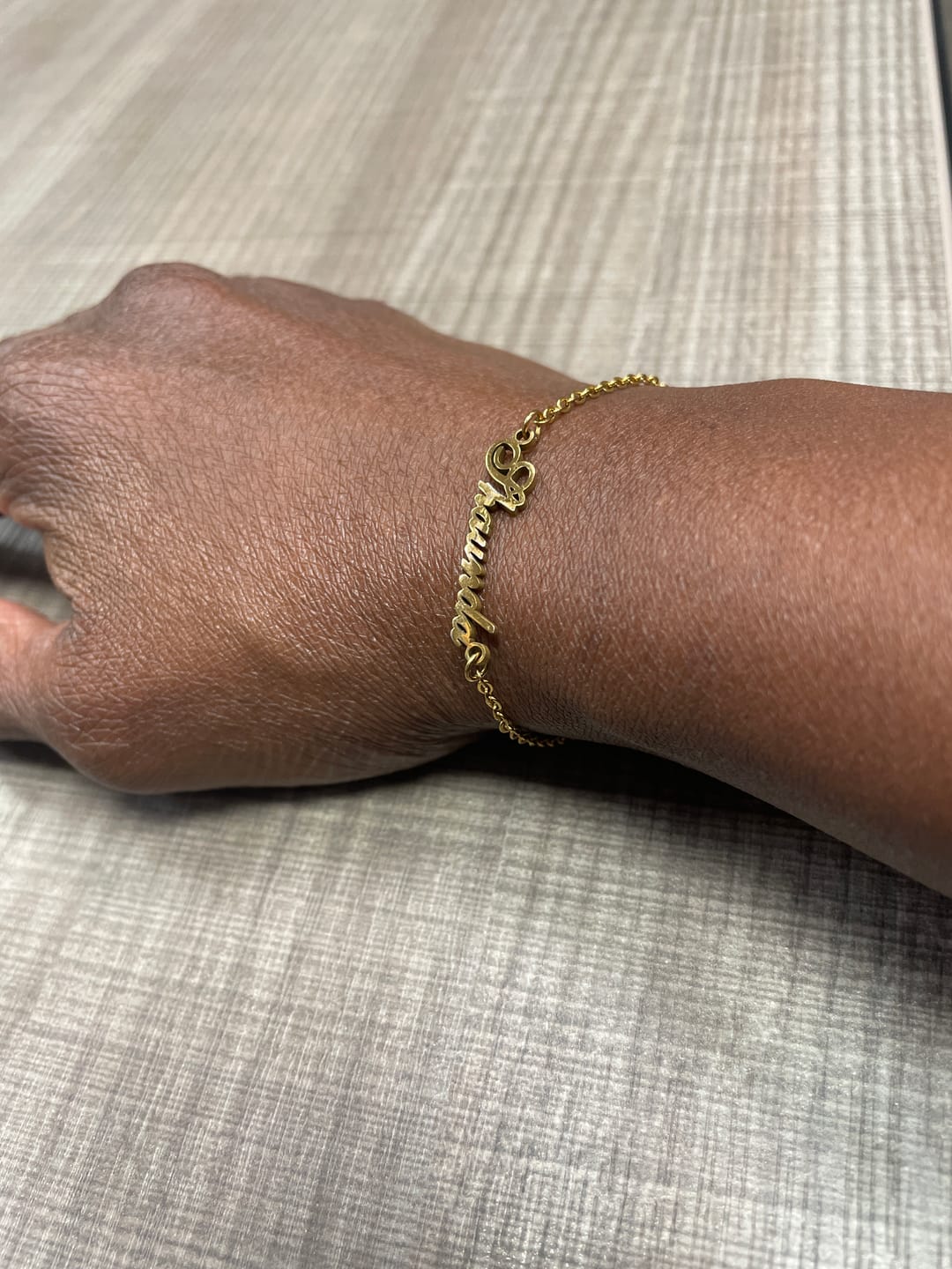 Customer photo review of Personalized Name Anklet/ Bracelet