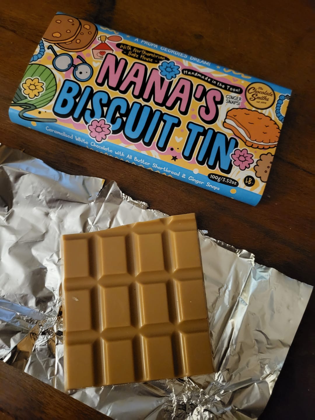 Customer photo review of Nana’s Biscuit Tin Bar 100g