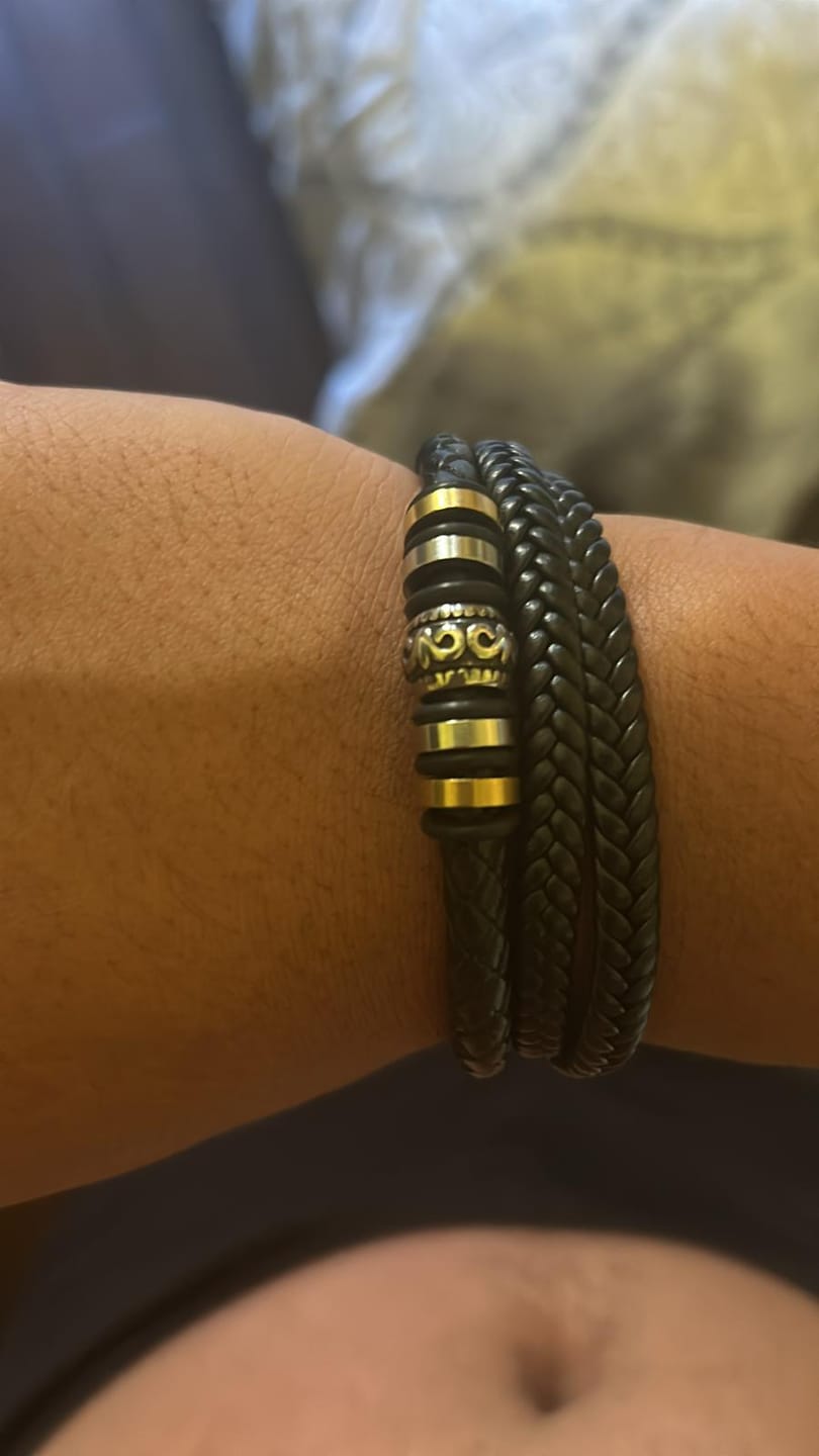Customer photo review of To My Son | Love You Forever | Leather Braid Bracelet