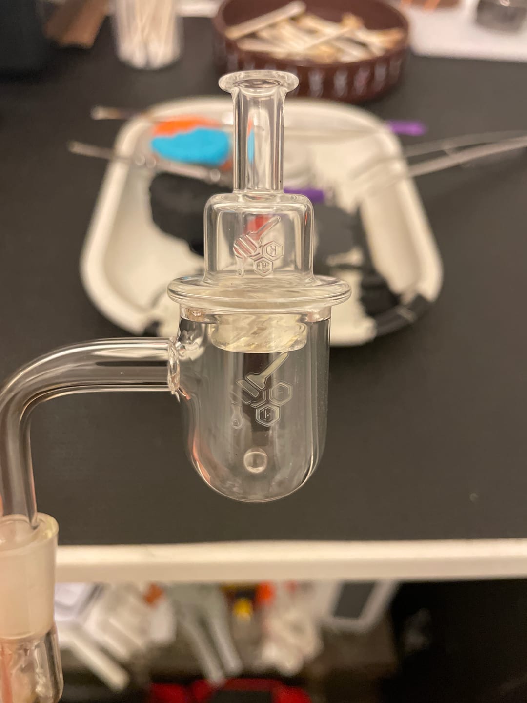 Customer photo review of Honey Bevel Bowl Quartz Banger - 90° Degree | YL