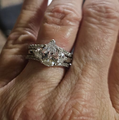 Customer photo review of 3-Stone 1.8ct Pear CZ Ring in Sterling Silver