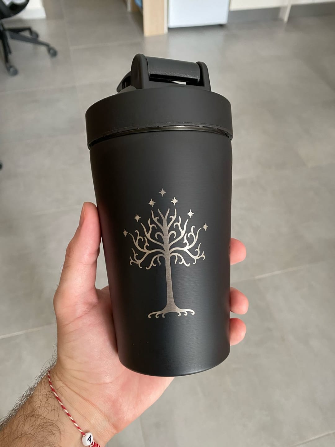 Customer photo review of Engraved 600ml Insulated Metal Protein Shaker
