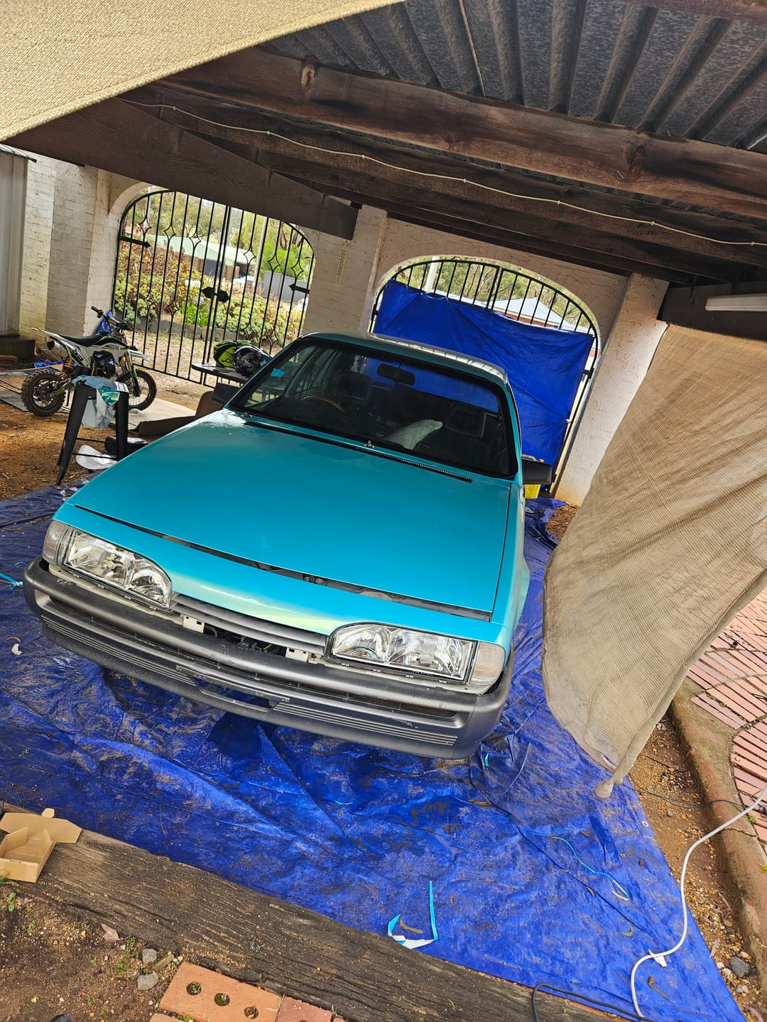 Customer photo review of Candy Metallic Neon Ice Blue Vinyl Wrap