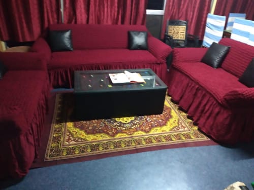 Customer photo review of 2024 Turkish Bubble Frill Sofa Covers : Maroon