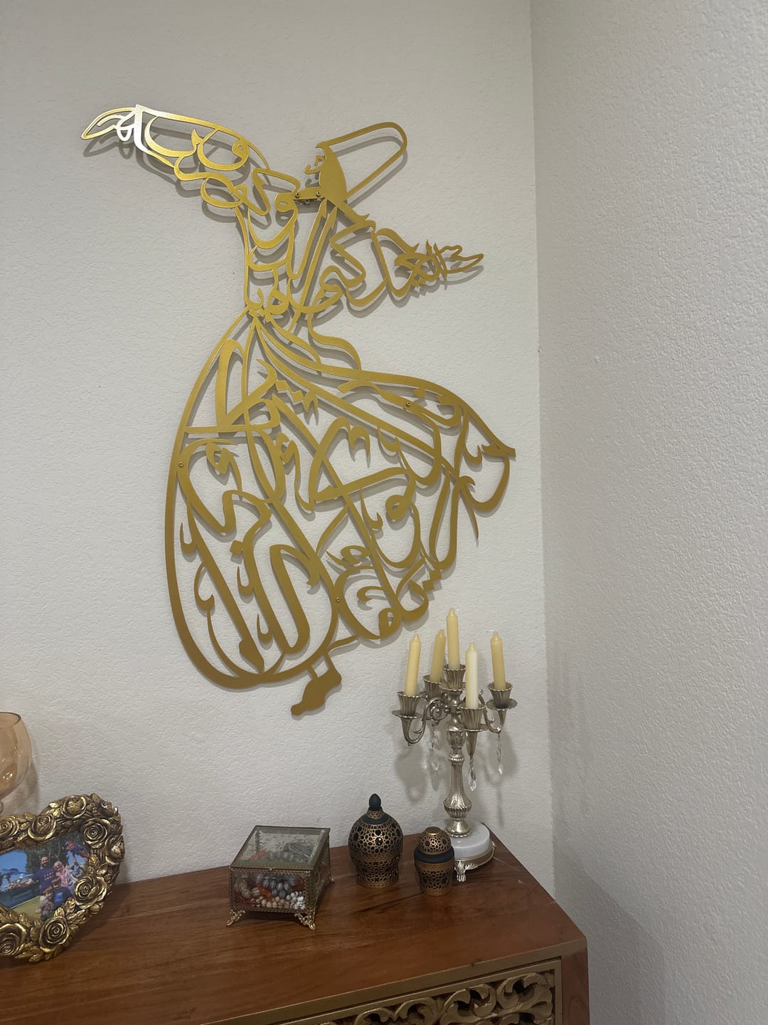 Customer photo review of Whirling Dervish Metal Islamic Wall Art