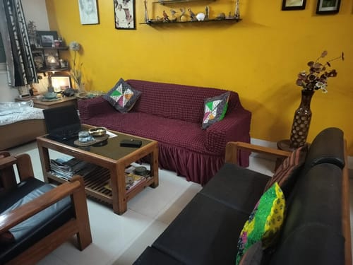 Customer photo review of 2024 Turkish Bubble Frill Sofa Covers : Maroon
