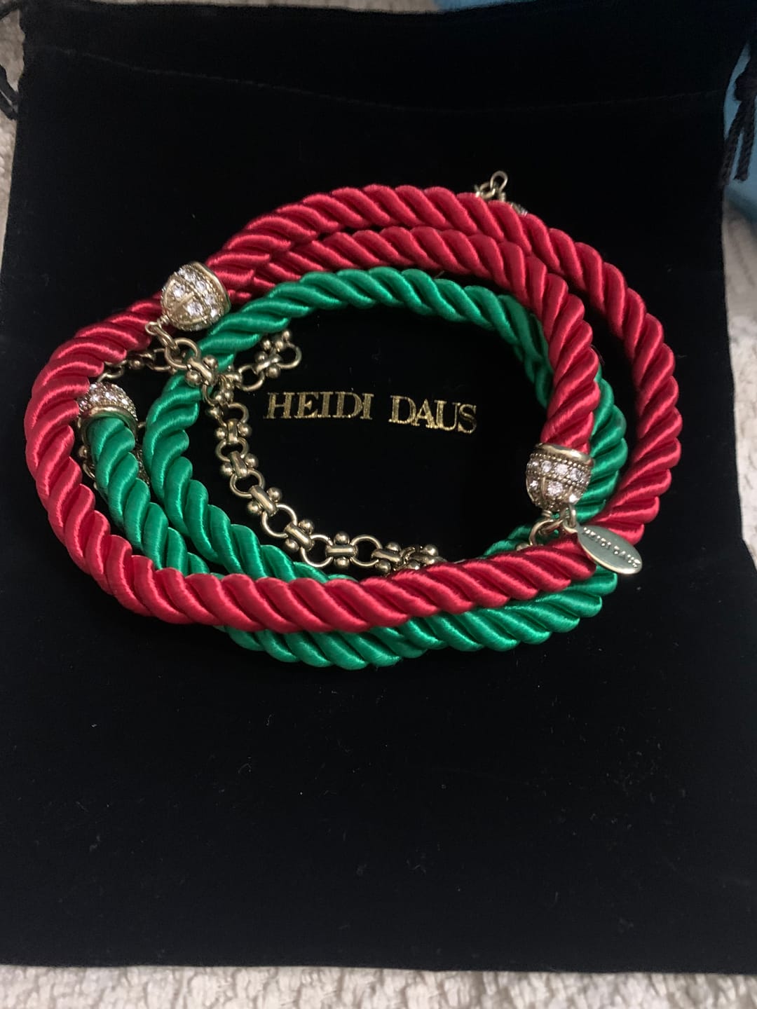 Customer photo review of Heidi Daus® "Elegant Essentials" Pin Enhancer Cord Necklace