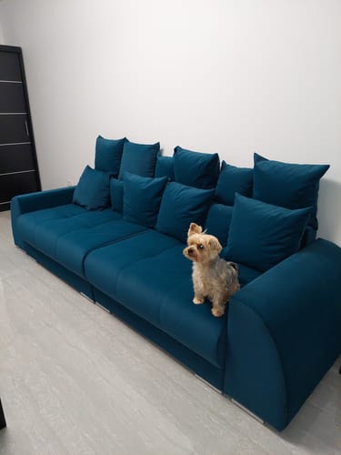 Customer photo review of Canapea extensibilă cu 2 lăzi de depozitare Big Sofa Verona Verde Petrol 310x100 cm