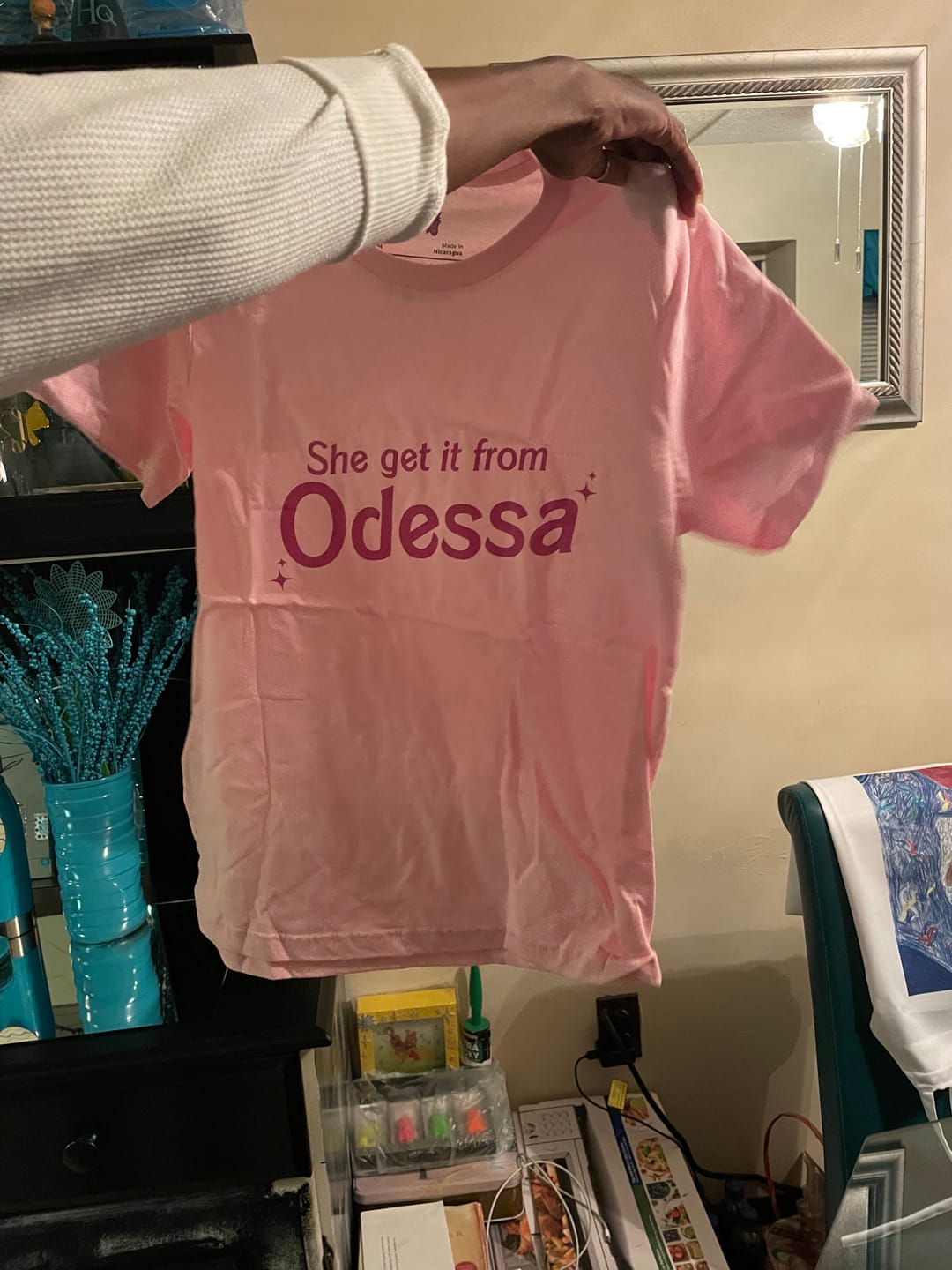 Customer photo review of "She Get it From Her Mama" Tshirt