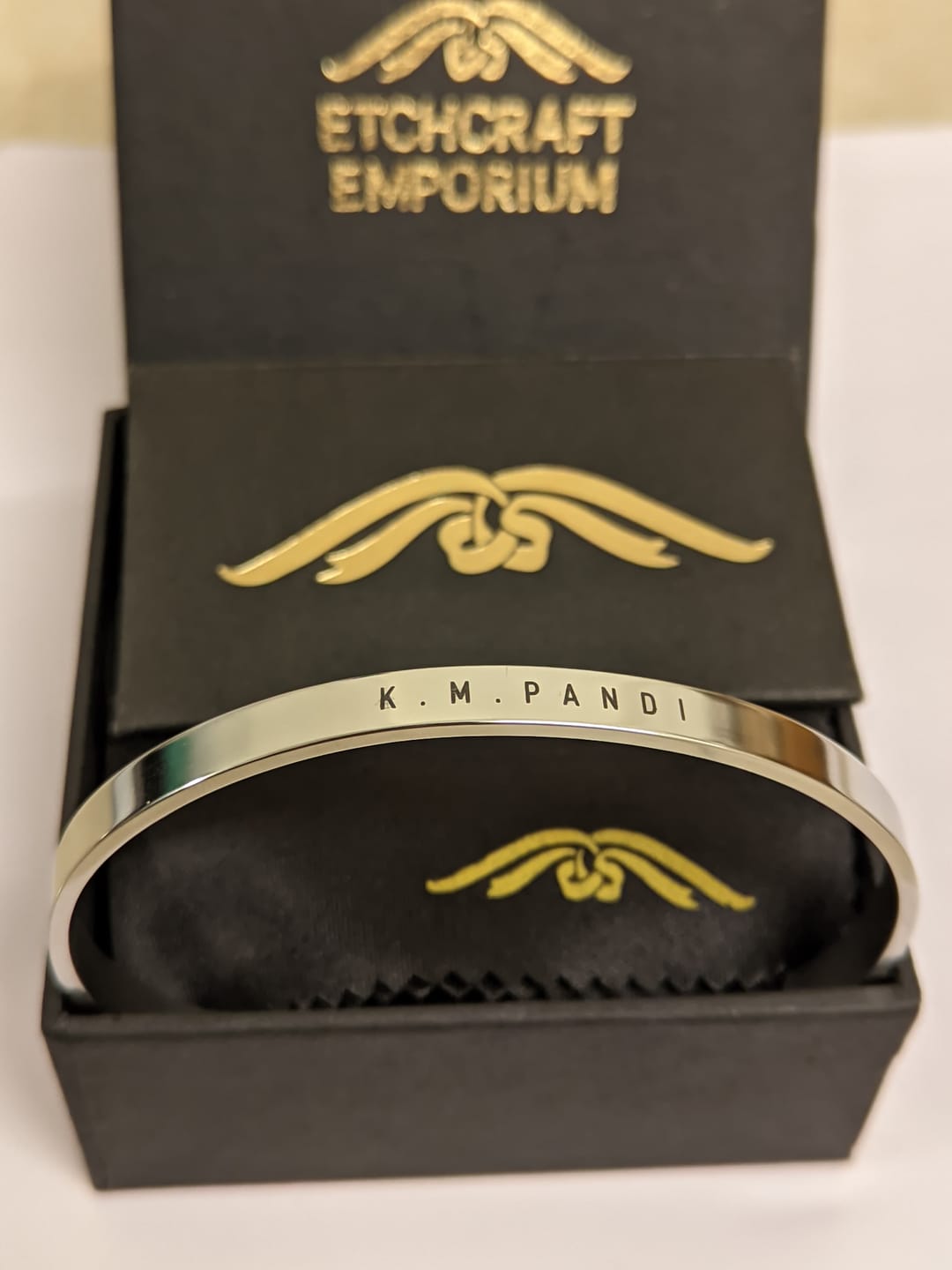 Customer photo review of Personalised Silver Kada