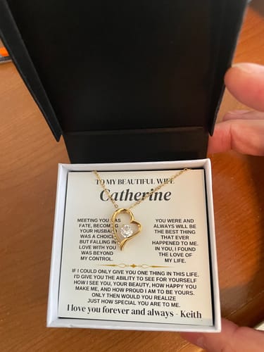 Customer photo review of To My Beautiful Wife - Personalizable Necklace Gift Set - SS323